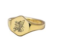 anello con grifone inciso a forma esagonale | argento sterling 925 placcato oro | gioielli da regalo, anelli con sigillo in stile vintage, gioielli fatti a mano ipoallergenici| LK_PDR_01702_8.5