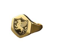 anello con grifone inciso a forma esagonale | argento sterling 925 placcato oro | gioielli da regalo, anelli con sigillo in stile vintage, gioielli fatti a mano ipoallergenici| LK_PDR_01759_9