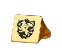 anello con grifone inciso di forma quadrata | argento sterling 925 placcato oro | gioielli da regalo, anelli con sigillo in stile vintage, gioielli fatti a mano ipoallergenici| LK_PDR_01729