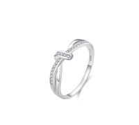 Anello con incisione "Best Friends" in argento Sterling 925, 1,5 mm, con zirconi a doppio strato, misura 49 (15,6), per mamma, San Valentino, 20 (19,1), Argento sterling, Zirconia cubica
