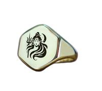 Anello con incisione del Signore Shiva a forma esagonale | Argento sterling 925 placcato argento | Gioielli da regalo, anelli con sigillo in stile vintage, gioielli fatti a mano | LK_PDR_01447_11