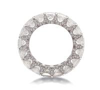 Anello con La Pietra Moissanite, Anelli Donna Banda All Around Oro Bianco 18K con 0.3Ct Princess Moissanite Taglia 10