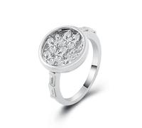 Anello con La Pietra Moissanite, Anelli Donna Vintage Classico Argento Oro Bianco 14 Carati per Matrimonio Promessa Misura 15