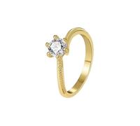 Anello con La Pietra Moissanite, Anello Fidanzamento Per Donna Solitaria Oro Giallo 9K con Rotonda Moissanite Taglia 9