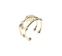 Anello con Mappa del Mondo in Acciaio Inox Anallergico - Gioielli per chi Viaggia Spesso Gioielli per Viaggiatrici e Idea Regalo per Viaggiatori - Modello Palermo (Oro)