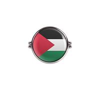 Anello con Motivo Palestine Ramallah Gerusalemme EST Bandiera Argento 16mm