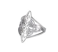 Anello con Nodo di Strega per donna Stregoneria Celtica Trinità Anello Wiccan Amuleto Gioielli per la festa della regalo