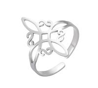 Anello con Nodo Streghe da donna Acciaio Inox Elegante con Nodo Celtico Irlandese Gioiello con Amuleto per Stregoneria