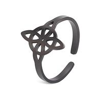 Anello con nodo streghe da donna acciaio inox elegante con nodo celtico irlandese per amuleto da stregoneria