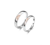 Anello con nome da donna, fede nuziale, in argento Sterling rosa oro S925, luna solare, regolabile, popolare per coppia, unisex, sorella di San Valentino, gioielli, Réglable, Argento Sterling S925