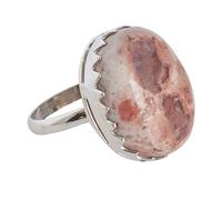 Anello con opale di fuoco messicano in argento Sterling 925, cabochon ovale, 23 x 17 mm, con lunetta con gemma rossa, gioielli fatti a mano, regalo per donne, compleanno, anniversario, Natale, S 1/2