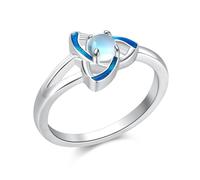 Anello con pietra di luna celtica, in argento Sterling 925, con nodo celtico, triquetra, trinità, gioielli irlandesi, regalo per Natale, San Valentino, per mamma, donna, ragazza.., Metallo, Pietra di