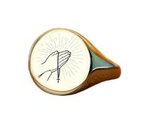 anello con preghiera del Signore di forma rotonda | argento sterling 925 placcato oro | gioielli da regalo, anelli con sigillo in stile vintage, gioielli fatti a mano | LK_PDR_01313_11.5