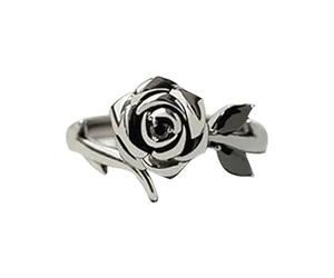 Anello con rosa 2024 per amore bruciato e sopravvissuto Un design con individualità e raffinatezza. Gioielli da uomo anelli, Misura unica, Zinco, Nessuna pietra preziosa