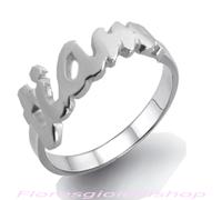 Anello con scritta TI AMO in argento massiccio, love ring firmato Flores