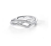 Anello con strass, fede nuziale da donna 925, incisione in argento Sterling Acacia, regolabile, alla moda, per coppie, unisex, sorella di Capodanno, gioielli, Réglable, Argento Sterling S925, Zirconia