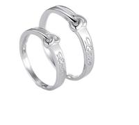 Anello con un anello in argento Sterling 925 da donna, in argento Sterling 925, con nodo di cuore regolabile, popolare per coppia, unisex, sorella di compleanno gioielli, Réglable, Argento Sterling