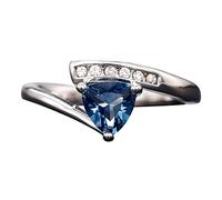 Anello con zirconi inchiostro micro intarsiato a braccio ritorto Anello da donna stile lusso leggero Anelli in Oro Bianco (C, One Size)