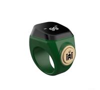 Anello contatore Tasbih impermeabile ricaricabile con alto raggio di conteggio fino a 99999, ricaricabile tramite USB, progettato per un monitoraggio accurato della preghiera (22 mm verde)