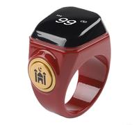 Anello contatore Tasbih ricaricabile con design impermeabile e ricarica USB, adatto per preghiere lunghe con 99.999 conteggi (22 mm marrone)