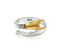 Anello Corno Scaramantico con Mano che Fa il Gesto delle Corna in Argento Sterling 925 Argento