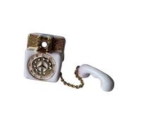 Anello creativo retrò a forma di telefono vibrante goccia finitura ad olio caratteristica elegante donna accessorio retrò donna, Misura unica, come descritto, come descritto
