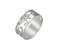 Anello Croce Ankh Chiave della Vita Occhio di Horus Antico Egitto Simbolo di Protezione Amuleto Gioielli Religione Regalo per Donne Uomini (Argento, 7)