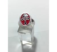 ANELLO CROCE DI LORENA REALIZZATO IN ARGENTO E SMALTO