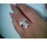 ANELLO CROCE TAU REALIZZATO A MANO IN ARGENTO MARTELLATO