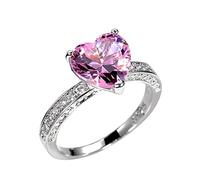 Anello Cuore Elegante Anello Per Le Donne Moda Pieno Zircone Anelli di Rame Per Le Donne Taglia 6 10 Anime Gioielli per Ragazze Teen