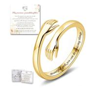 Anello da abbraccio in argento Sterling per donne e adolescenti, regolabile, per promessa d'amore, ispirazione, amicizia, speranza, amore, paradiso, promessa, amicizia, festa della mamma, regalo di