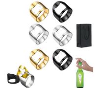 Anello da barista, apribottiglie, in acciaio inox, portatile, per bar, feste, feste in casa (6 pezzi, 10 #)