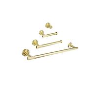 Anello da barra da asciugamano dodici dodici dodici con hardware oro spazzolato set di toge tostato per il gabinetto per il toilette per il bagno (colore: set da 4 pezzi B) KeYJ