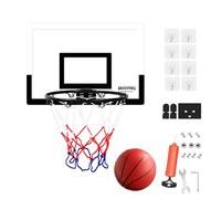 Anello da basket per porta: set interno con palla e pompa, non richiede perforazione, bordo separabile pieghevole, ritorno a palla, giocattolo da pallacanestro per bambini per divertimento D