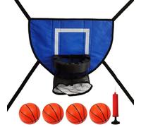 Anello da basket per trampolino con 4 mini palle bomba | Supporto sicuro resistente per trampolino di lancio | Game di basket morbido per bambini adulti, uso interno ed esterno per l'intrattenim