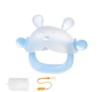 Anello da dentizione lenitivo per bambini, manico staccabile per una facile presa, senza BPA, mantiene l'igiene, morbido sollievo da masticare per neonati (blu)