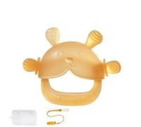 Anello da dentizione lenitivo per bambini, manico staccabile per una facile presa, senza BPA, mantiene l'igiene, morbido sollievo da masticare per neonati (marrone)