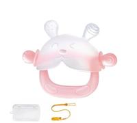 Anello da dentizione lenitivo per bambini, manico staccabile per una facile presa, senza BPA, mantiene l'igiene, morbido sollievo da masticare per neonati (rosa)