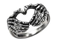 Anello da Dito, Anello Cavo, Anello Vintage, Anello da Dito da Uomo Punk, Anello da Night Club, Anello da Coppia Unisex, Anello a Mano con Cuore(8) Durability