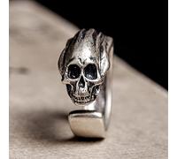 Anello Da Dito Con Apertura Regolabile Punk - Anello Aperto Con Teschio Freddo Prepotente, Gioielli Con Anello Da Dito Con Ciondolo Rock Hip Hop Per Uomo Donna Regalo Di Natale In Motocicletta