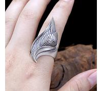 Anello Da Dito Con Apertura Regolabile Retrò - Anelli Con Piume Di Fenice Intagliate A Mano Vintage, Gioielli Con Anello A Dito Con Ciondolo Unisex Per Uomo Donna Regalo Di Festa Di Nozze Di Natale