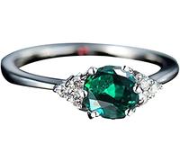 Anello da Dito con Gemme di Smeraldo e Granato con Zaffiro Finto da Donna, Regalo di Gioielli da Sposa Convenient And Nice