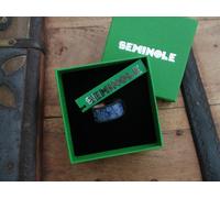 anello da dito in pelle blu decorato artigianale Seminole blue leather ring