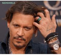 anello da dito in pelle verde smeraldo artigianale Seminole green leather ring