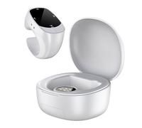 Anello da dito per telefono cellulare, telecomando compatibile con Bluetooth, telecomando per video selfie, voltagine automatico (bianco)