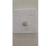 ANELLO Da Donna A Fascia Larga Pavè Zirconi Tondi In ORO BIANCO 18 Karati 750%