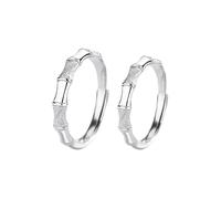 Anello da donna a forma di bambù in argento 925, regolabile, regalo per ragazza, Ajustable, Argento 925/1000, Senza Gemme