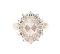 Anello da donna alla moda, anello dell'amicizia da donna, con taglio ovale a 3 ct, moissanite, 50 (15,9), Moissanite