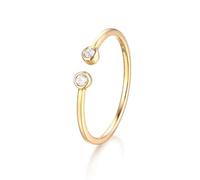 Anello da donna alla moda, anello di promessa per la migliore amica, sottile, rotondo, con gemma in oro rosa 9 carati