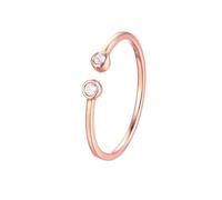Anello da donna alla moda, anello di promessa per la migliore amica, sottile, rotondo, con gemma in oro rosa 9 carati, 45 (14.3), oro rosa 9 carati, Moissanite